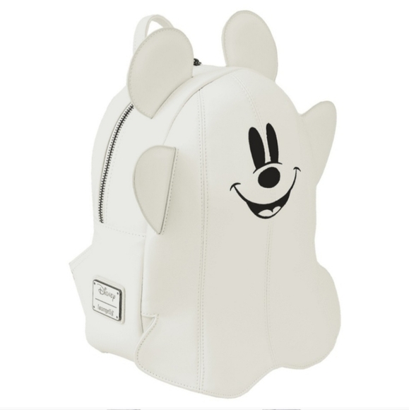 NEW Loungefly Exclusive Mickey Mouse Ghost Phantom Backpack Halloween Disney - Picture 5 of 6
